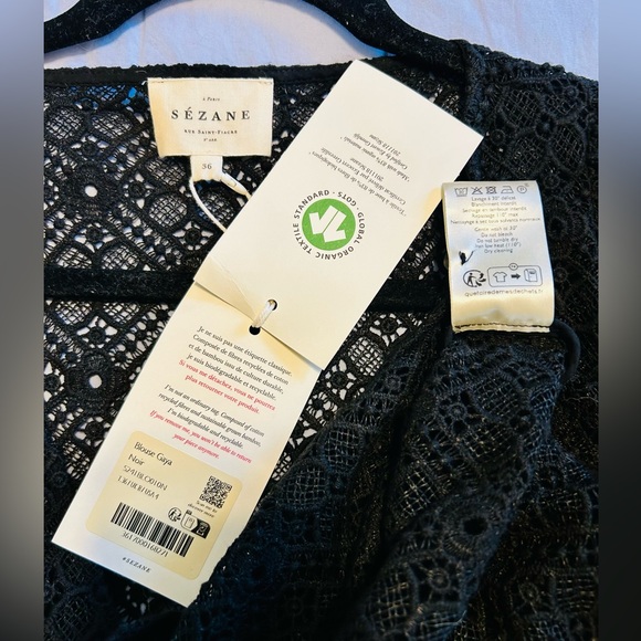NWT Sézane Gaya SZ 4 36 Black Lace Blouse - Picture 8 of 8